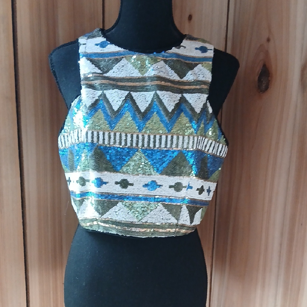 D&G Geometric Blue and Gold Tank Top